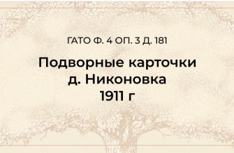 Подворные карточки д. Никоновка 1911 г
